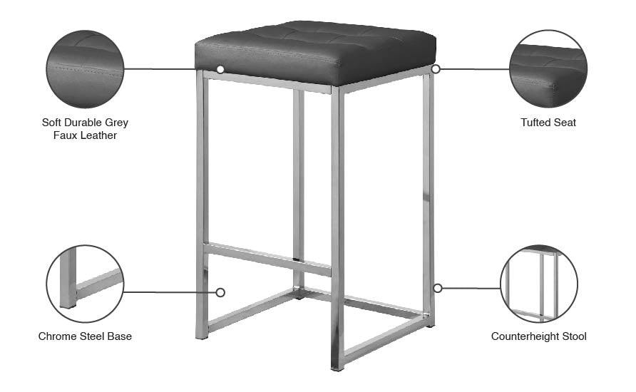 Tabouret de comptoir en similicuir Nicola