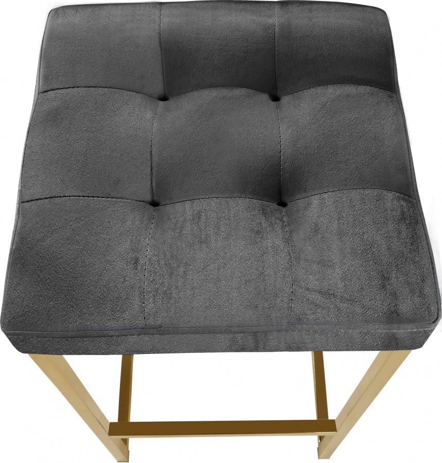 Tabouret de comptoir en velours Nicola