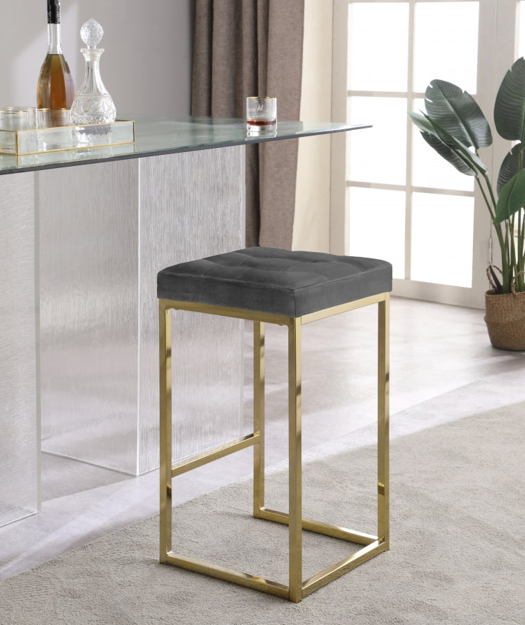 Tabouret de comptoir en velours Nicola