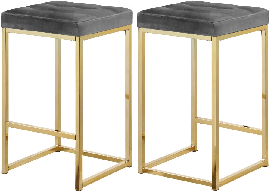 Tabouret de comptoir en velours Nicola
