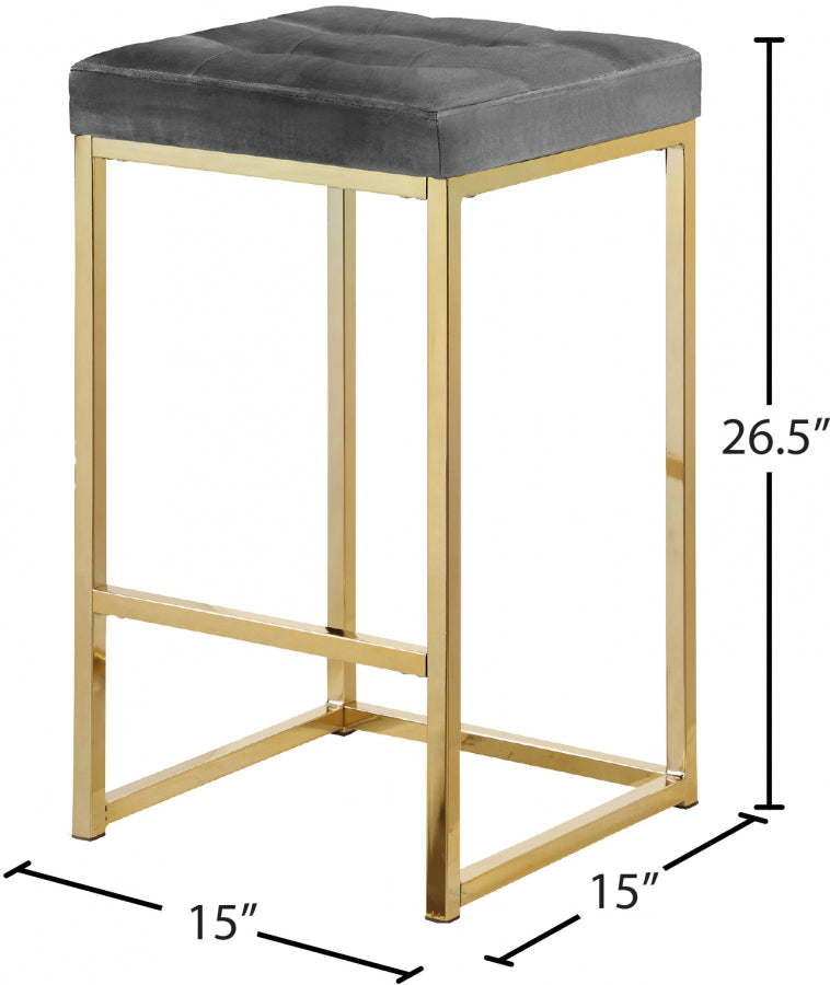 Tabouret de comptoir en velours Nicola