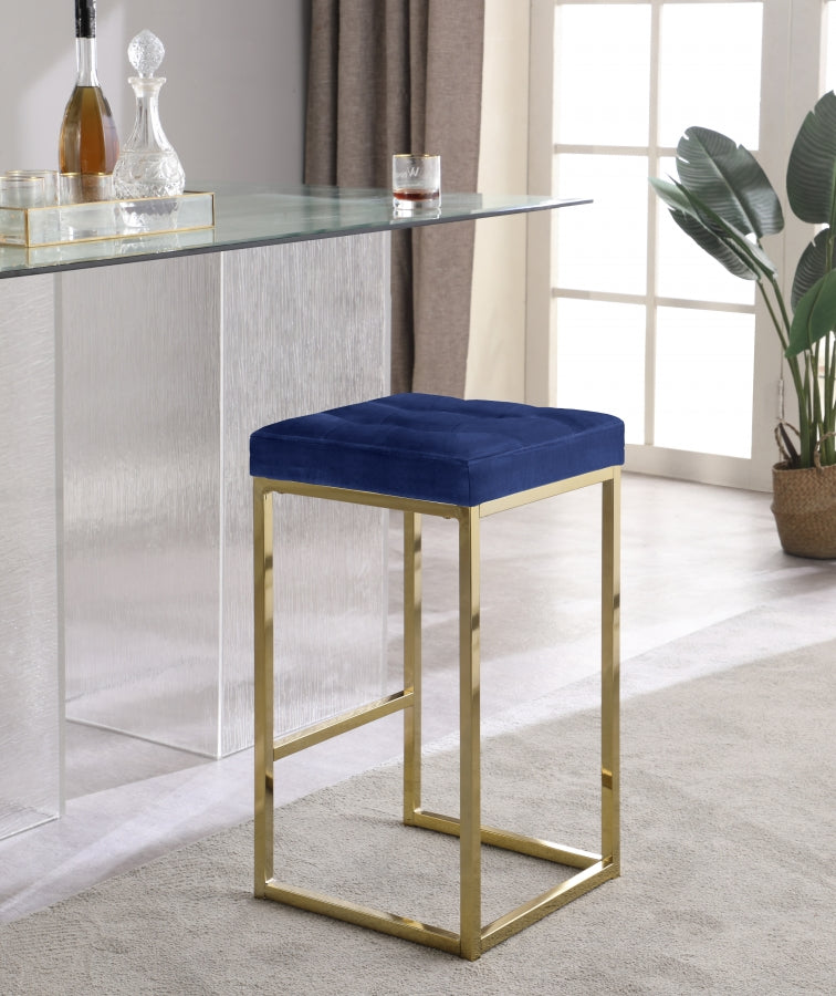 Tabouret de comptoir en velours Nicola