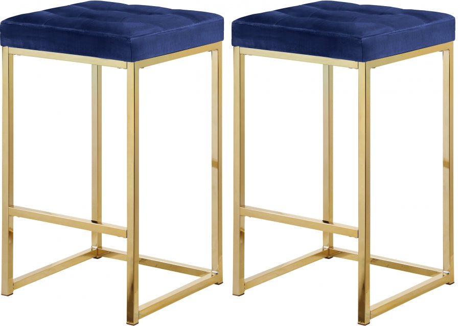 Tabouret de comptoir en velours Nicola