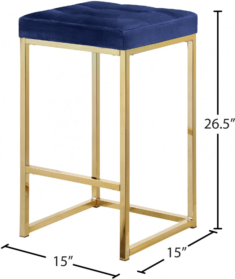 Tabouret de comptoir en velours Nicola