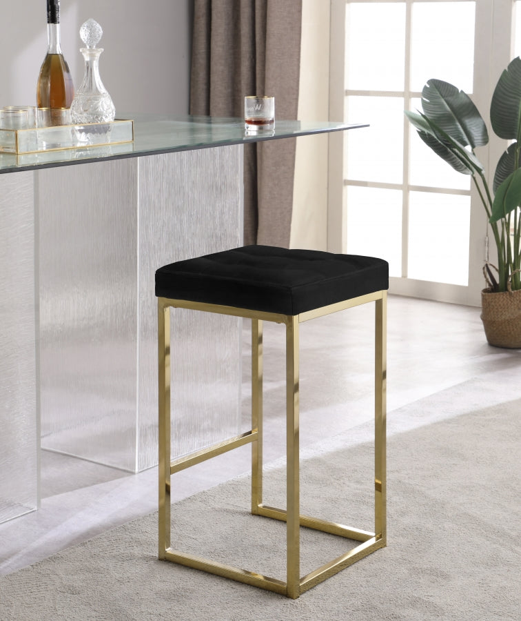 Tabouret de comptoir en velours Nicola