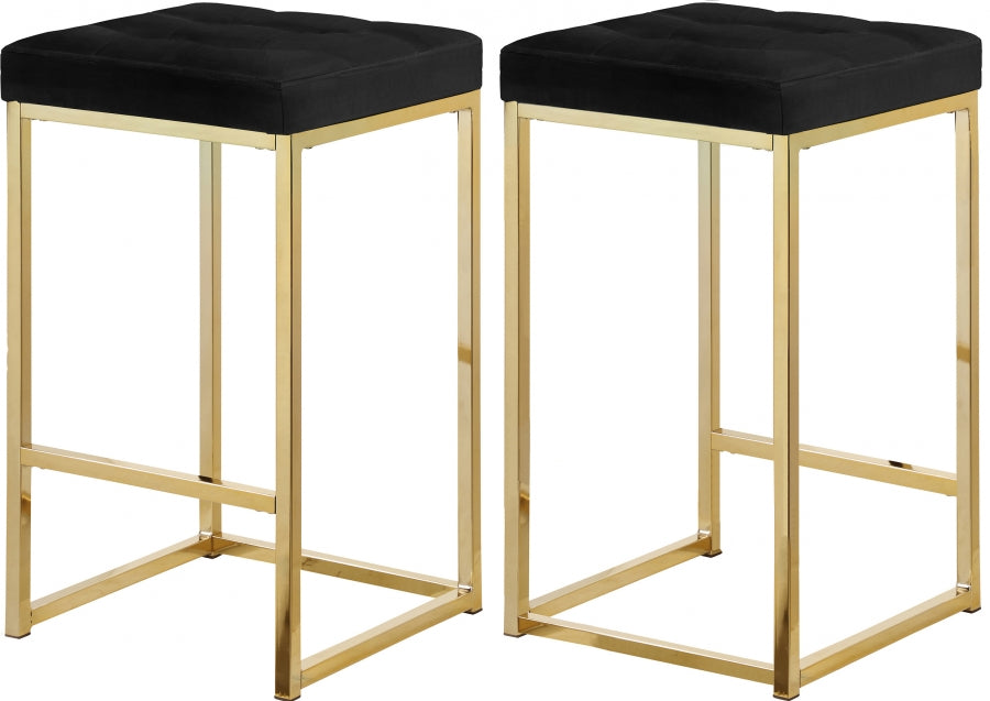 Tabouret de comptoir en velours Nicola