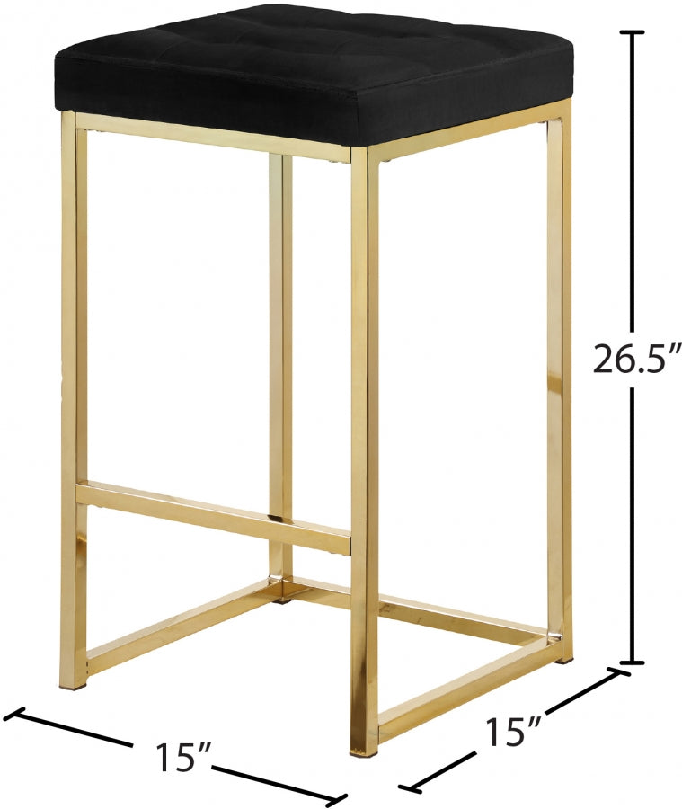 Tabouret de comptoir en velours Nicola