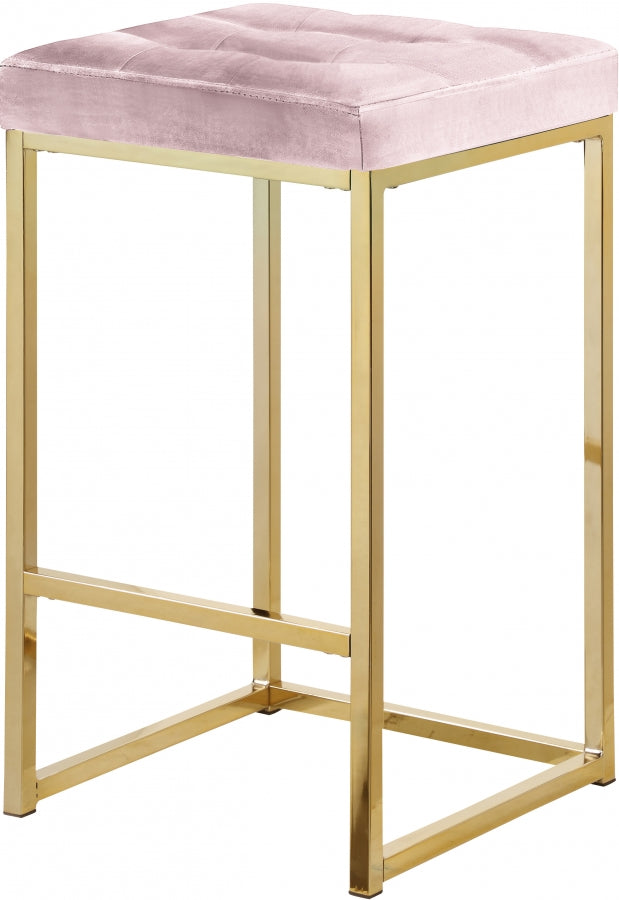 Tabouret de comptoir en velours Nicola