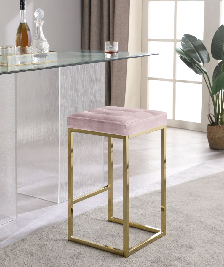 Tabouret de comptoir en velours Nicola