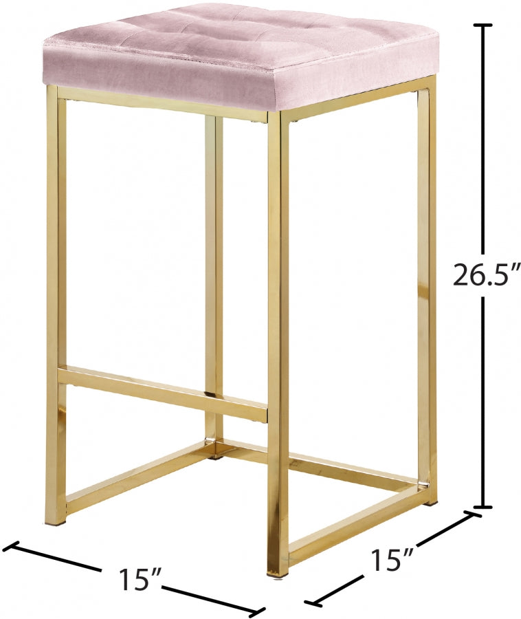 Tabouret de comptoir en velours Nicola