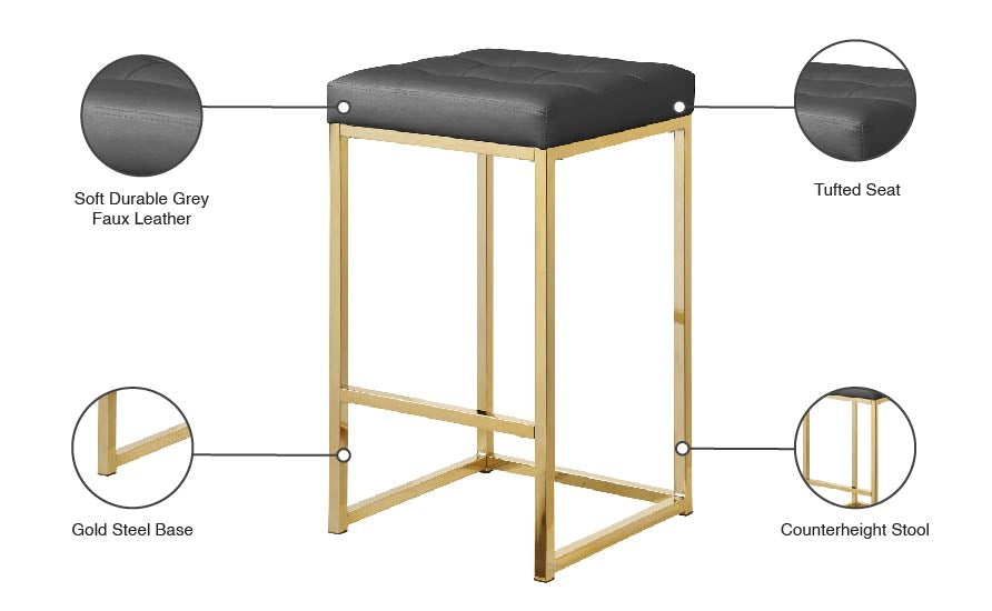 Tabouret de comptoir en similicuir Nicola