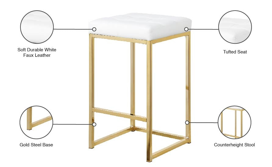 Tabouret de comptoir en similicuir Nicola