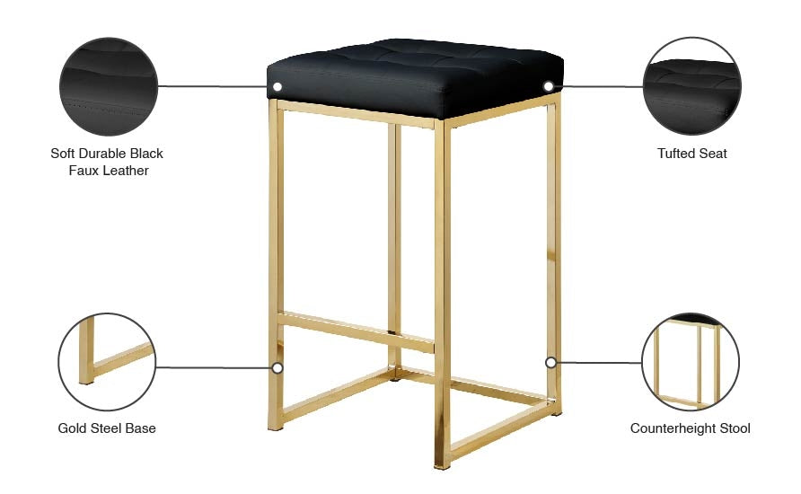 Tabouret de comptoir en similicuir Nicola