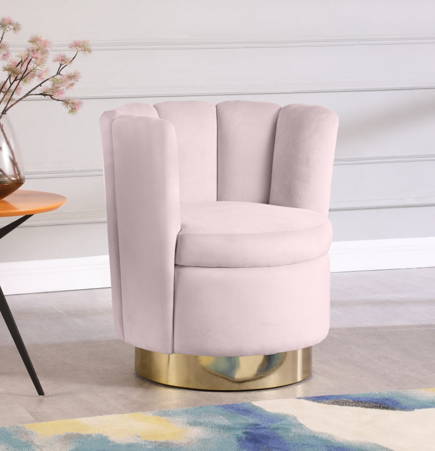 Chaise d'appoint en velours Lily