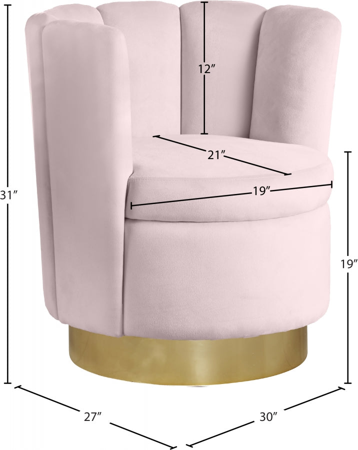 Chaise d'appoint en velours Lily