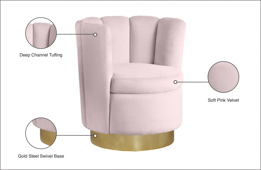 Chaise d'appoint en velours Lily