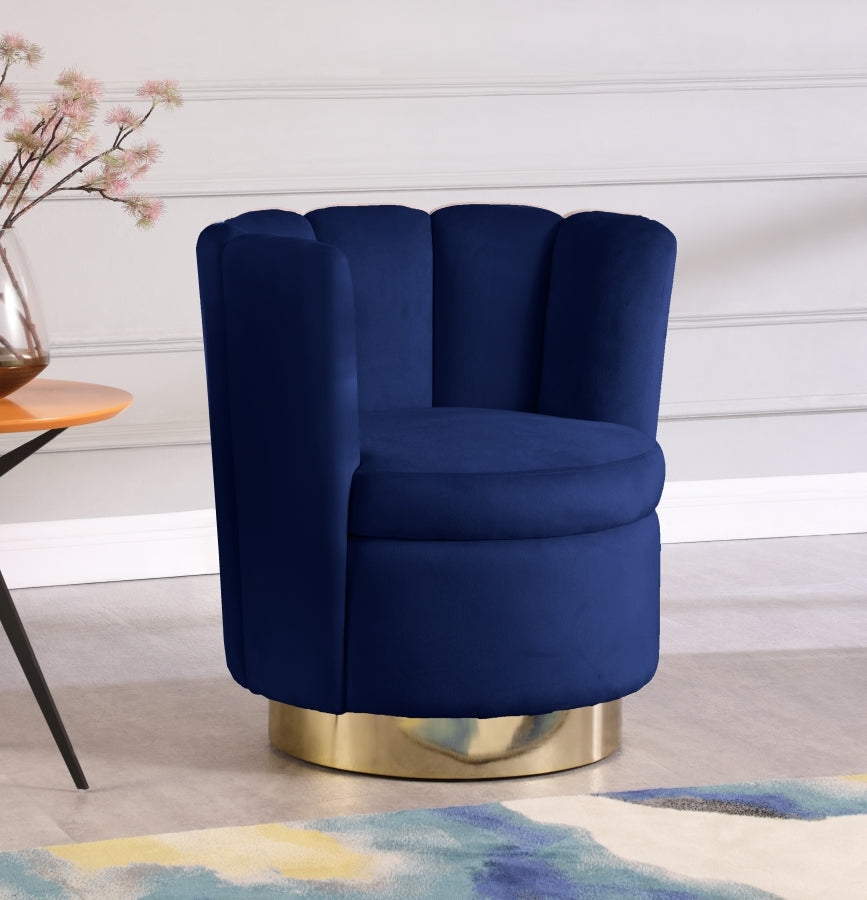Chaise d'appoint en velours Lily