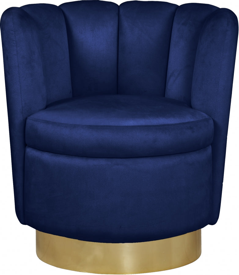 Chaise d'appoint en velours Lily