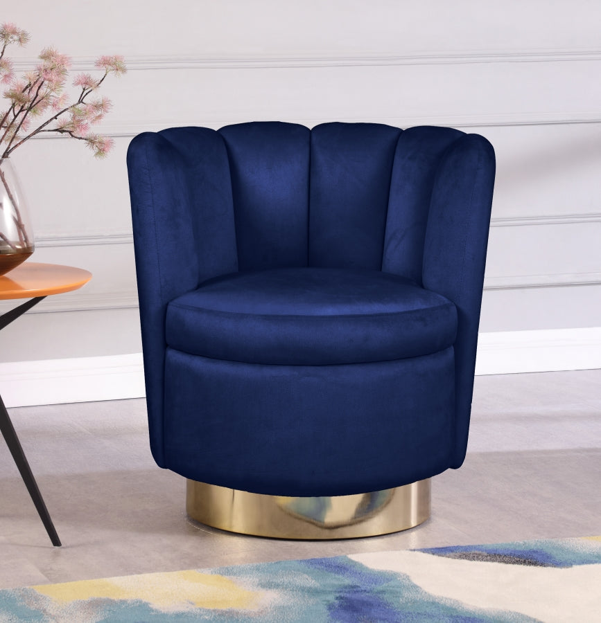 Chaise d'appoint en velours Lily
