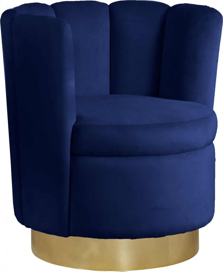 Chaise d'appoint en velours Lily