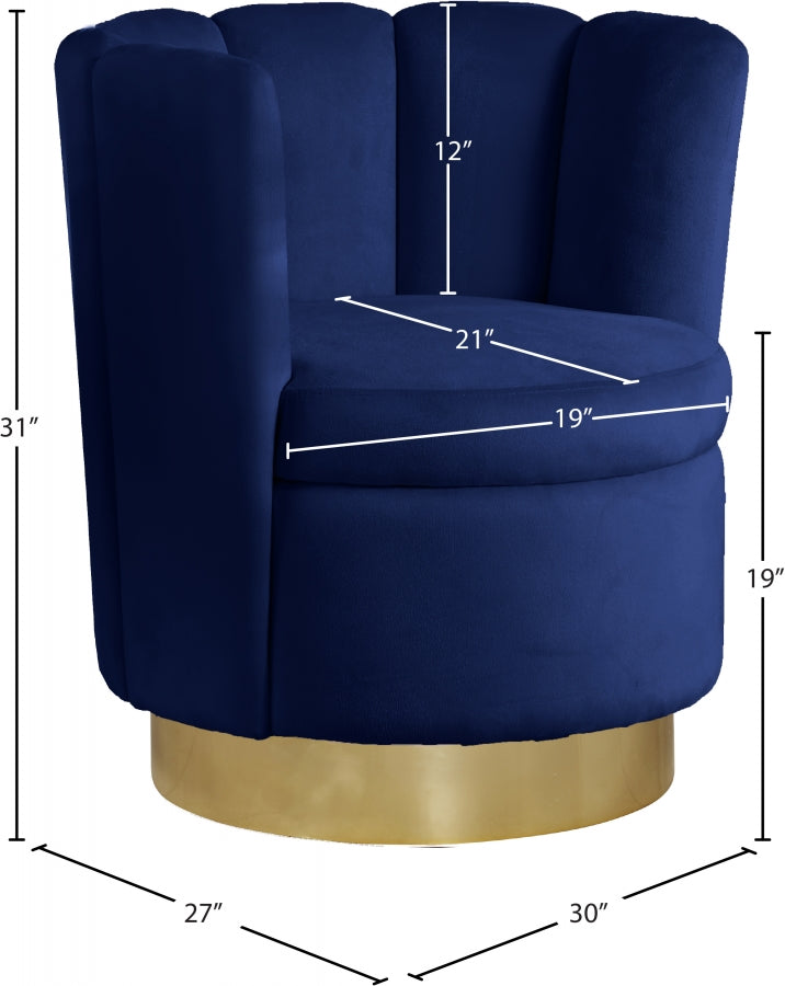 Chaise d'appoint en velours Lily