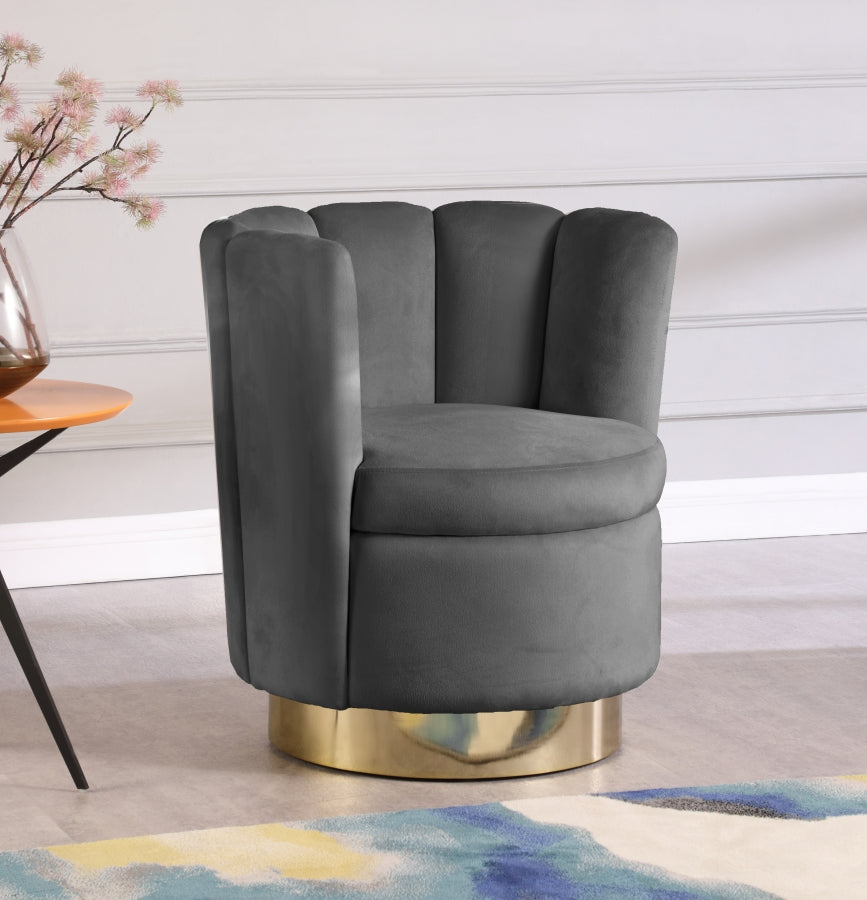 Chaise d'appoint en velours Lily