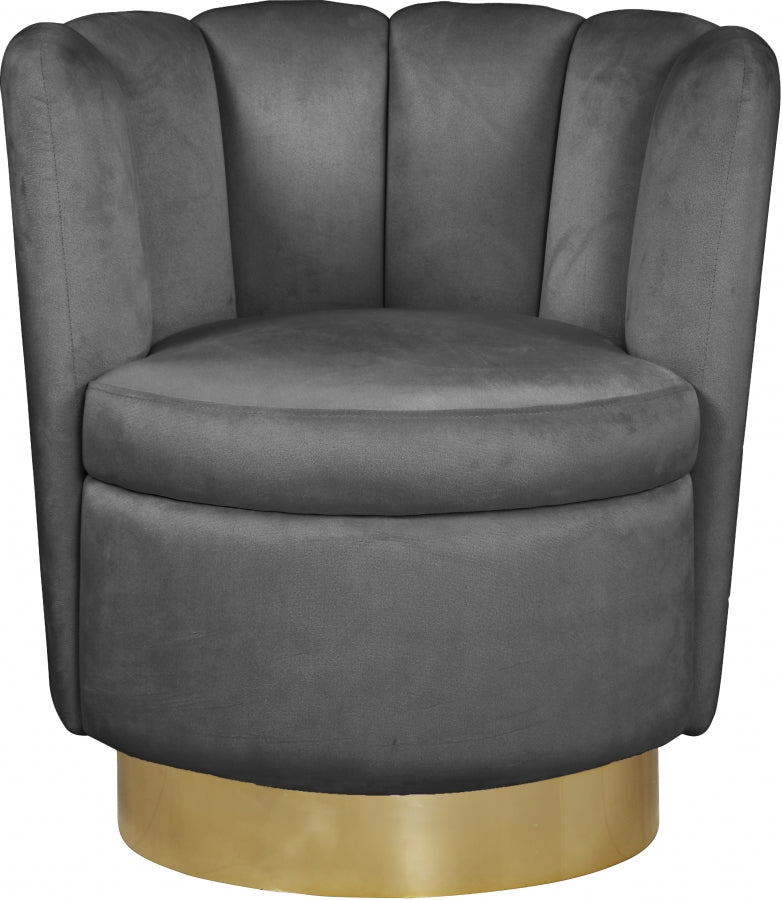 Chaise d'appoint en velours Lily