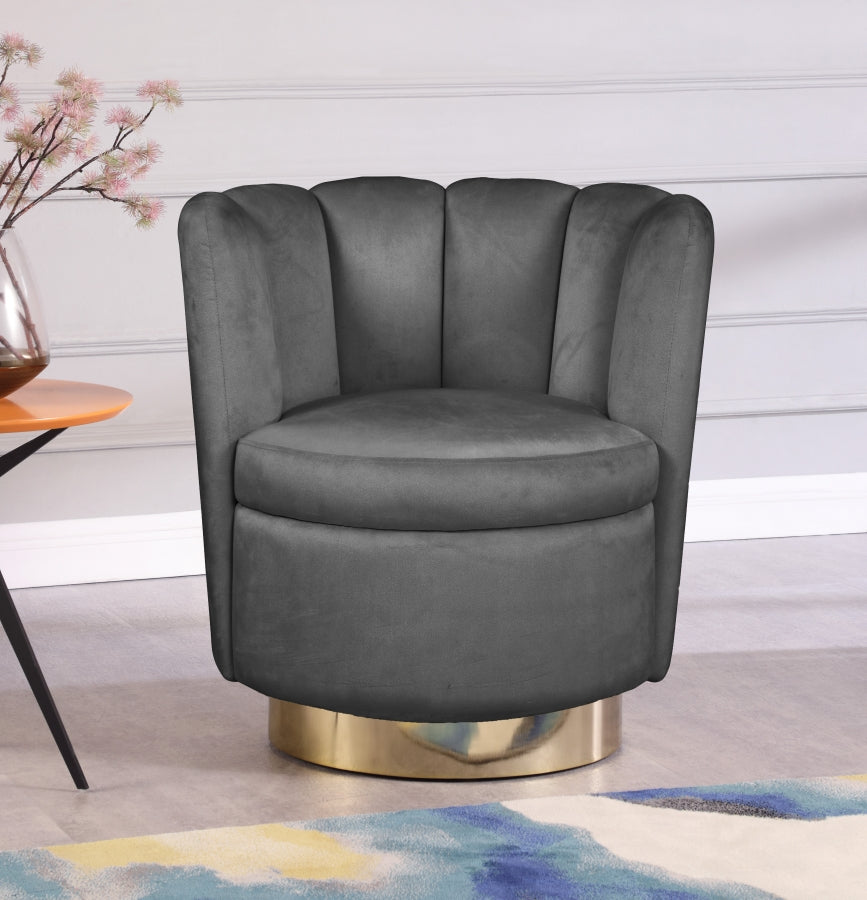 Chaise d'appoint en velours Lily