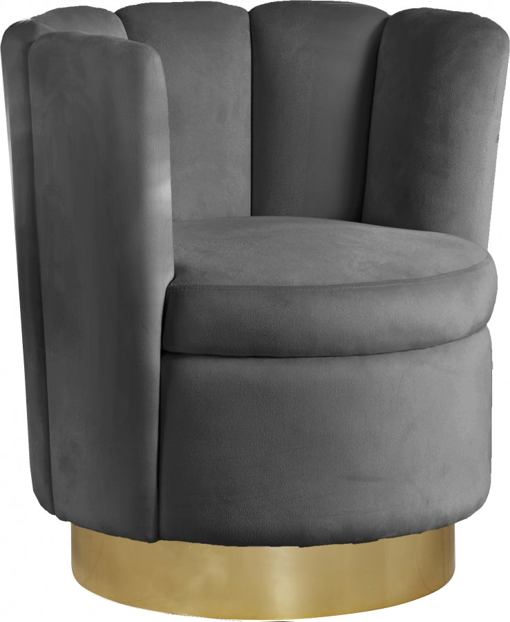 Chaise d'appoint en velours Lily