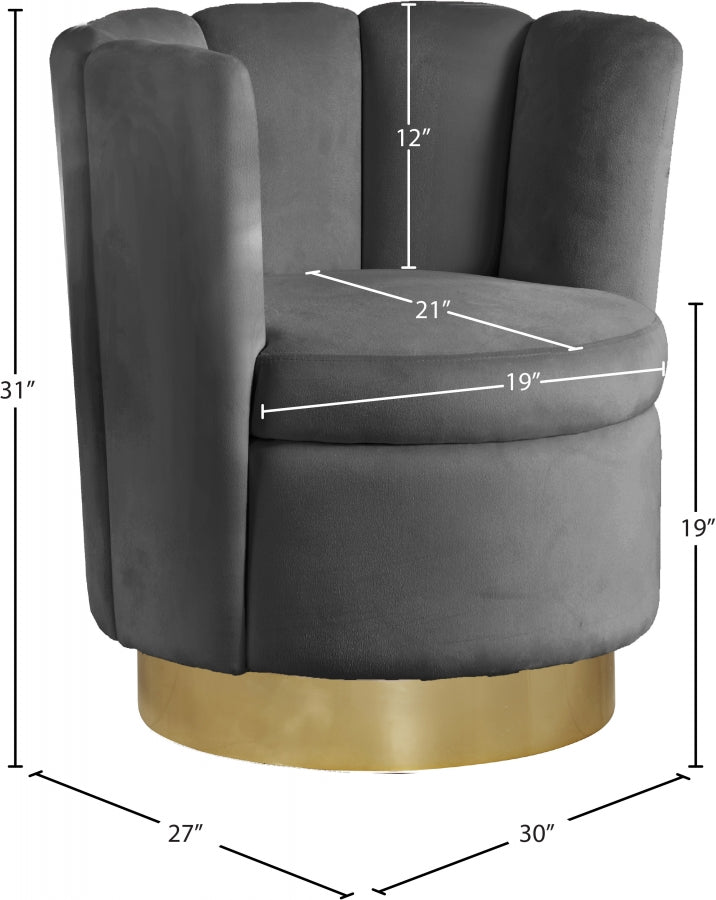 Chaise d'appoint en velours Lily