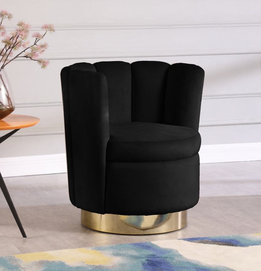 Chaise d'appoint en velours Lily