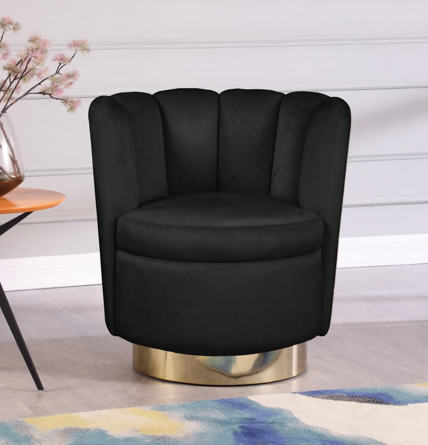Chaise d'appoint en velours Lily