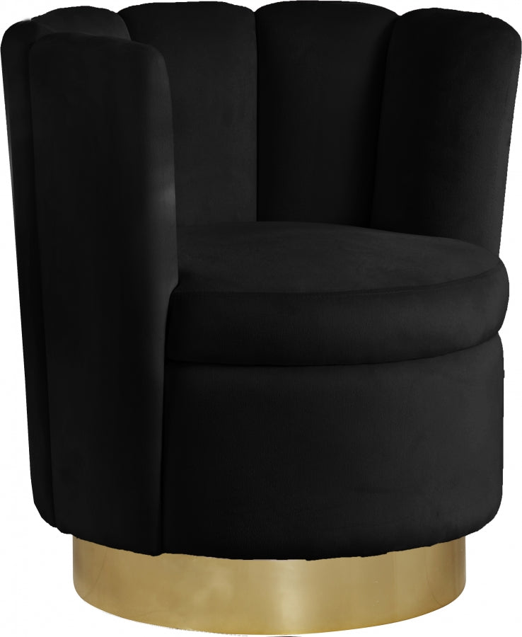 Chaise d'appoint en velours Lily