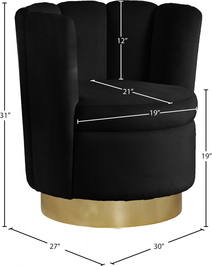 Chaise d'appoint en velours Lily