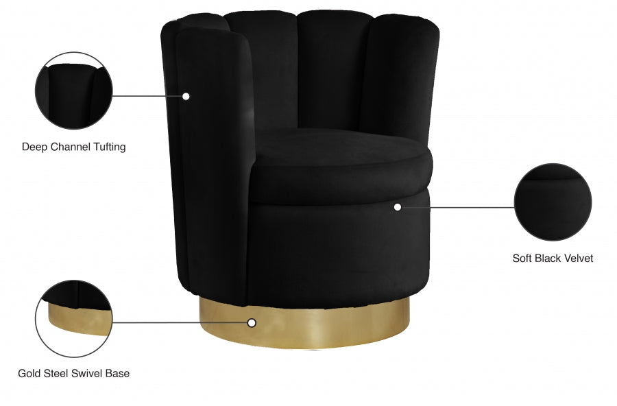 Chaise d'appoint en velours Lily