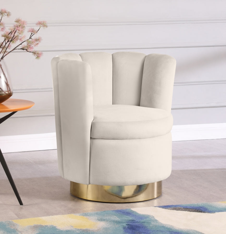 Chaise d'appoint en velours Lily