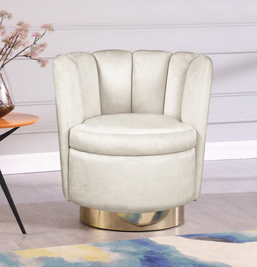 Chaise d'appoint en velours Lily