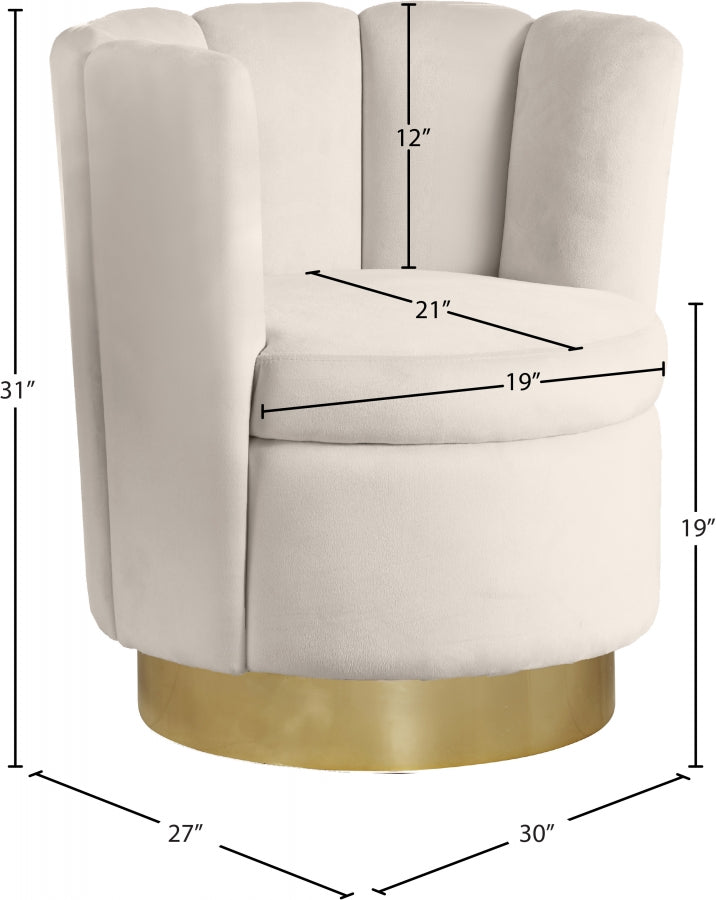 Chaise d'appoint en velours Lily