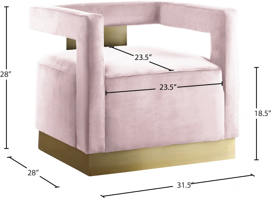 Chaise d'appoint en velours Armani