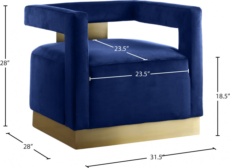 Chaise d'appoint en velours Armani