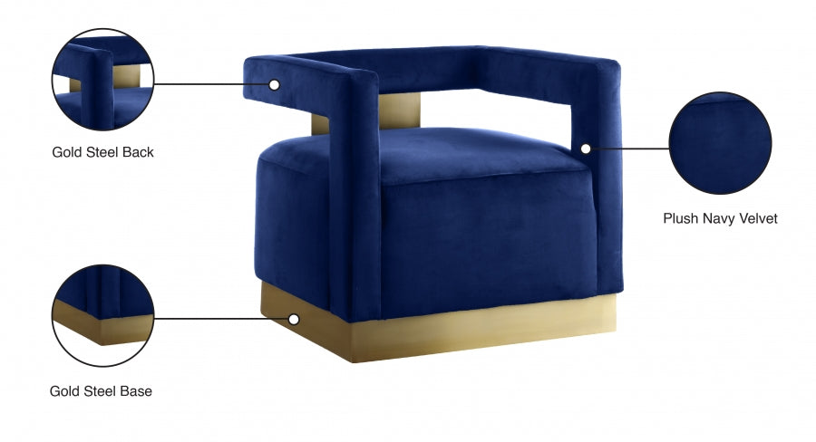 Chaise d'appoint en velours Armani
