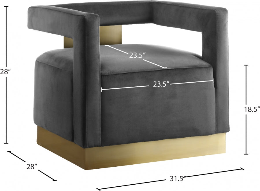 Chaise d'appoint en velours Armani