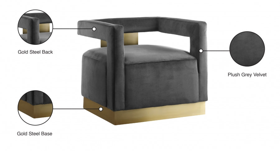 Chaise d'appoint en velours Armani