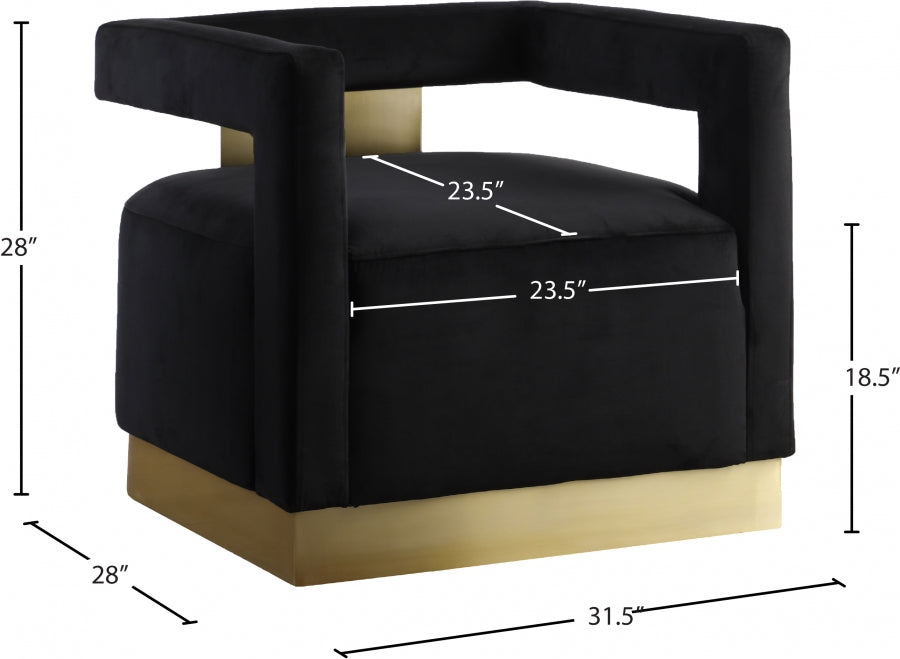 Chaise d'appoint en velours Armani