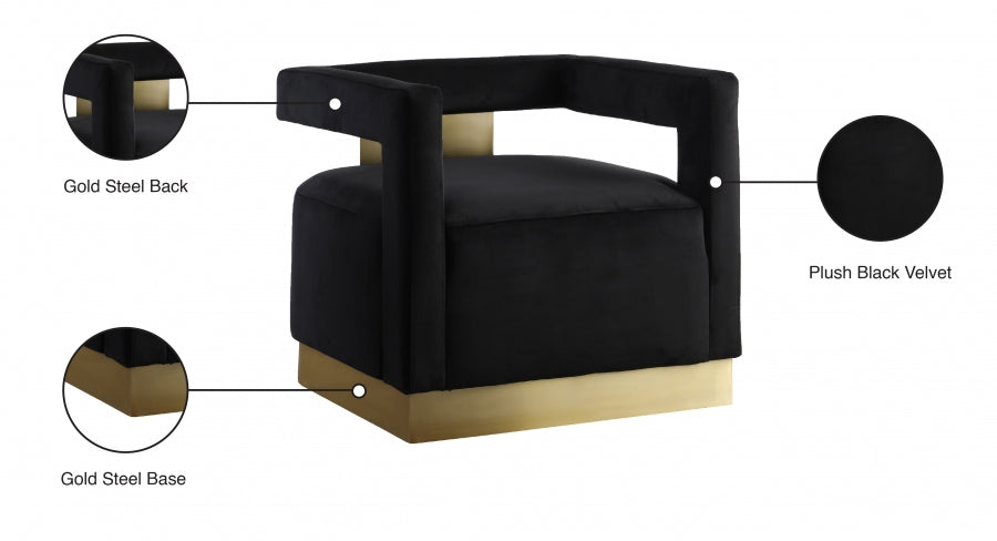 Chaise d'appoint en velours Armani
