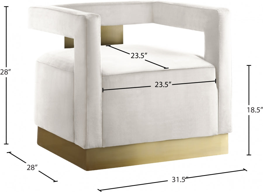 Chaise d'appoint en velours Armani