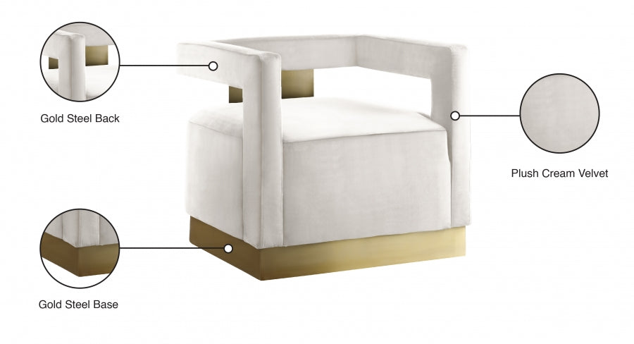 Chaise d'appoint en velours Armani