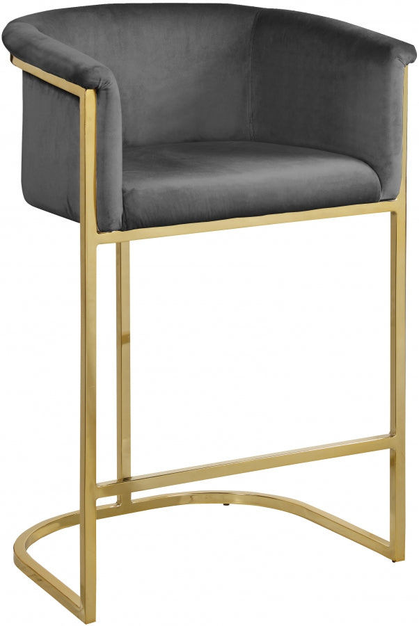 Tabouret de comptoir en velours Donatella