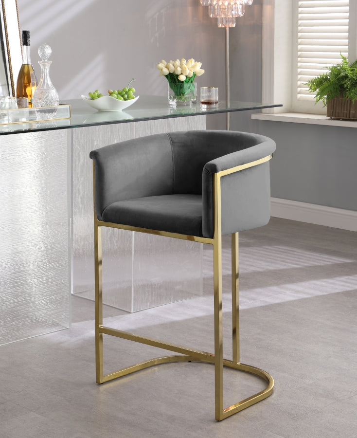 Tabouret de comptoir en velours Donatella