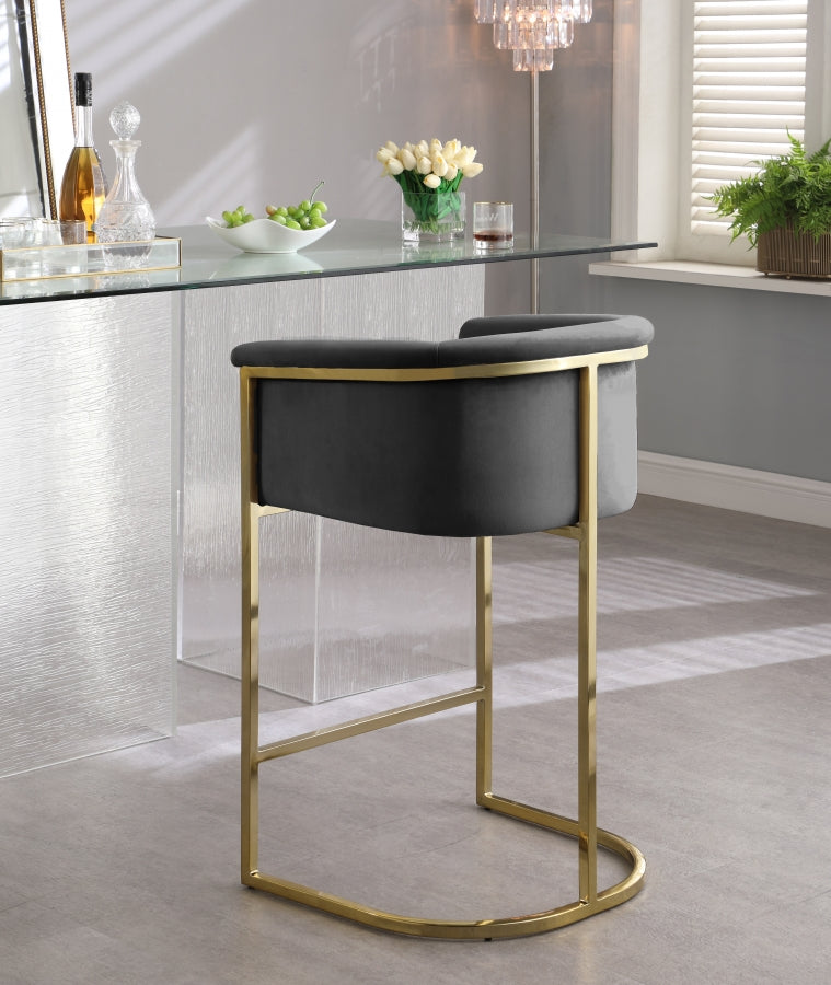 Tabouret de comptoir en velours Donatella